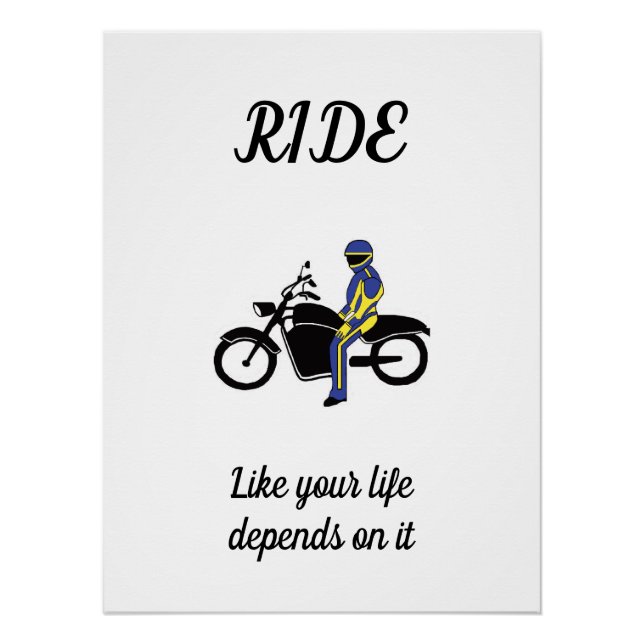 Póster Leyes azules y amarillas en carrera de motocicleta (Anverso)