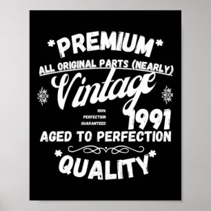 Póster Leyes Vintage Nacidas En 1991 Actuación
