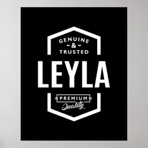 Póster Leyla Nombre Personalizado Cumpleaños
