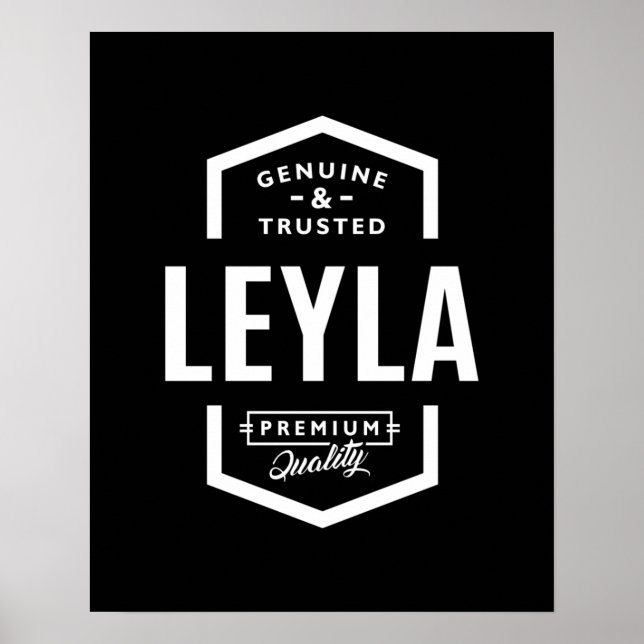 Póster Leyla Nombre Personalizado Cumpleaños (Frente)