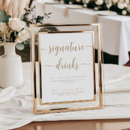 Póster Leyton Gold Modern Minimal Signature Bebe Rótulo