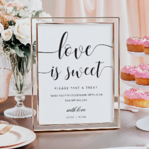 Póster Leyton Modern Minimal Love is Sweet Favor Rótulo