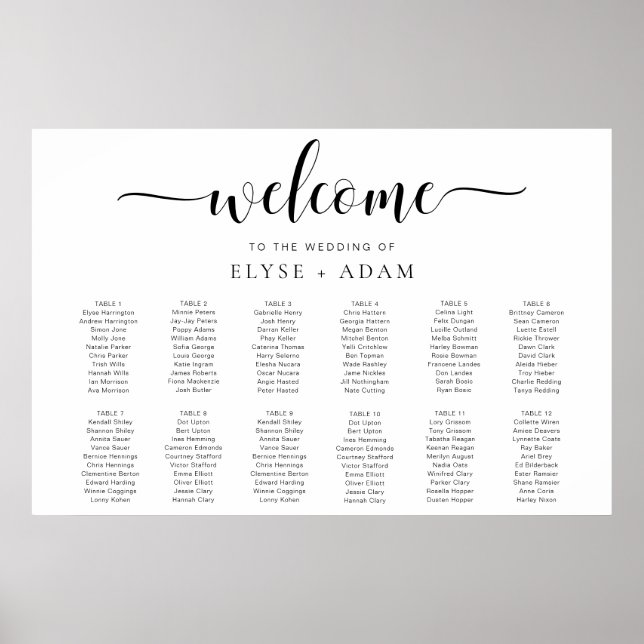 Póster Leyton Moderno Mínimo 12 Poster de asiento de mesa (Frente)