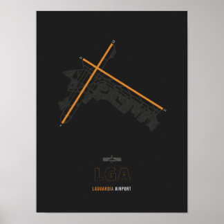 Póster LGA - Diagrama de pista del aeropuerto de LaGuardi