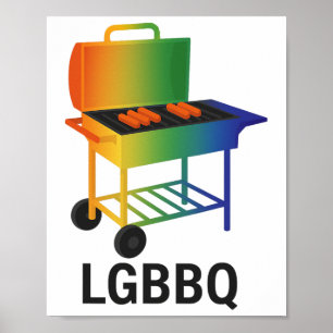 Póster Lgbbq Funny Pride Bbq - Rainbow Grill Lgbtq Por Pr