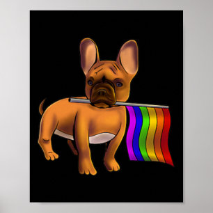 Póster Lgbt Bulldog francés gay Perro gay Paw Lgbt Orgull