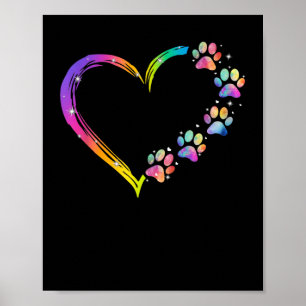 Póster LGBT Corazón Arcoiris Perro Arcoiris Apoyo LGBT Or