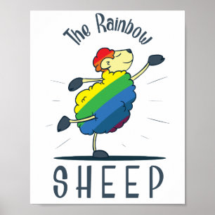 Póster LGBT de ovejas arcoiris