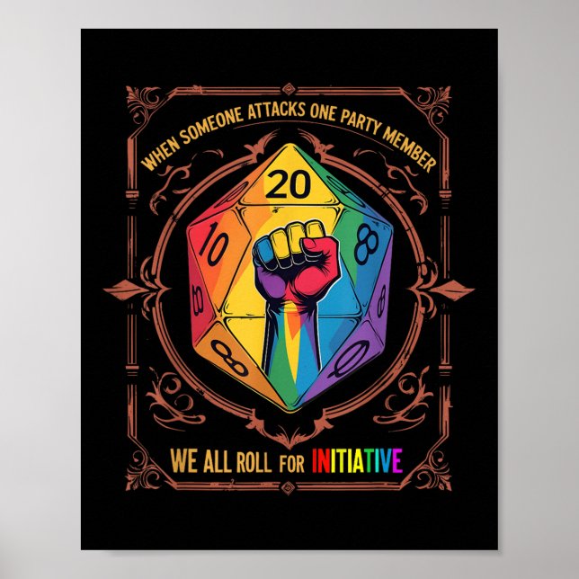 Póster Lgbt Dnd Shirt When Someone Attacks One Party Memb (Frente)