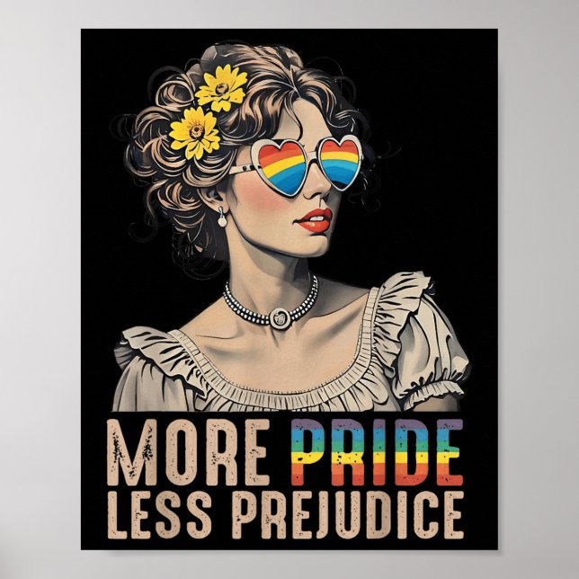 Póster Lgbt Equal Rights More Pride Less Prejudice Rainbo (Frente)