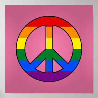 Póster LGBT flag peace sign poster
