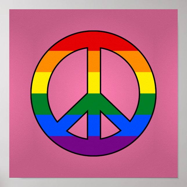 Póster LGBT flag peace sign poster (Frente)