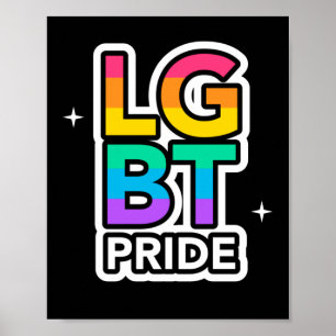 Póster LGBT+ORGULLO. Amo arcoiris
