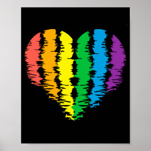 Póster LGBT+orgullo. Arcoiris cardíaco.