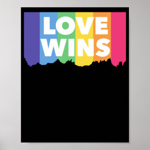 Póster LGBT+orgullo. el amor gana. Raro.