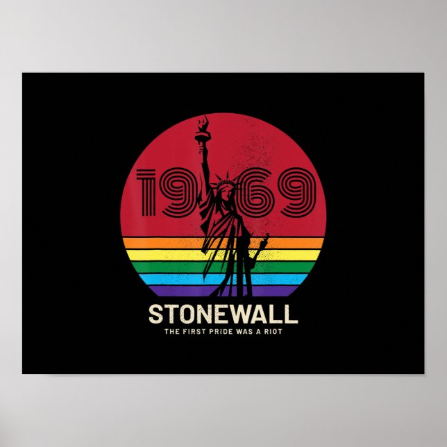Póster Lgbt Orgullo Lesbiano Gay 52º Aniversario Stonewal (Frente)