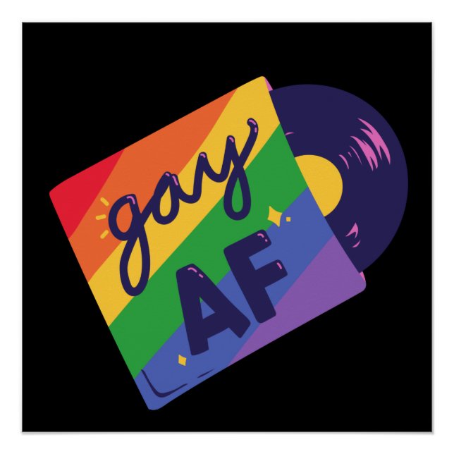 Póster LGBT+orgullo. queer, amor gay.Gay (Anverso)