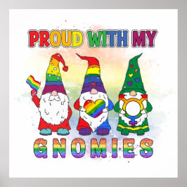 Póster LGBT Orgulloso de mis gnomos