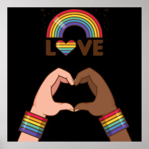 Póster LGBT+Pride. Love rainbow. Heart.       Poster
