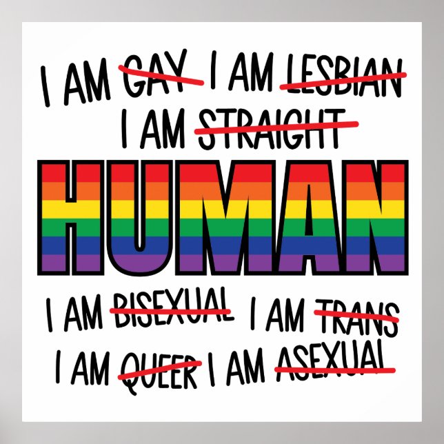 Póster LGBT Soy gay, soy humano (Frente)