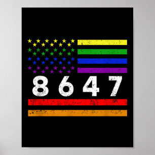 Póster Lgbtq 8647 86 47 Impugnar 47 Resistir 8647 Diverti