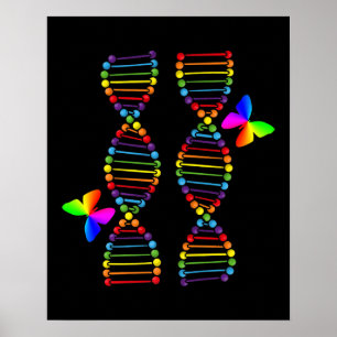 Póster LGBTQ DNA Rainbow Flag Butterfly Gay Pride Month L