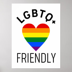 Póster lgbtq friendly pride flag symbol love gay lgbt rai