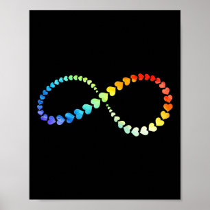 Póster Lgbtq Infinity Heart Arcoiris Neurodiversidad Auti