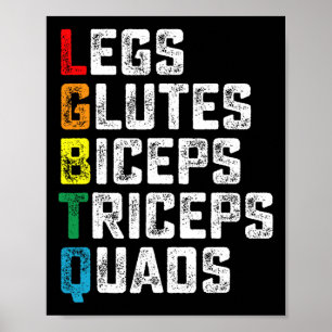 Póster Lgbtq Legs Glutes Biceps Triceps Quads Gym Funny G
