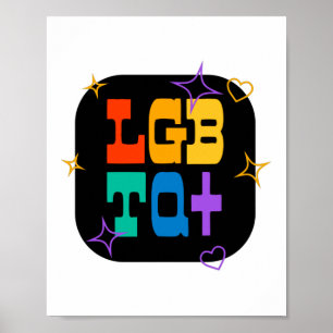 Póster LGBTQ+. ORGULLO+LGBT. Arcoíris