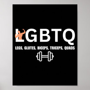 Póster Lgbtq piernas glúteos bíceps tríceps cuádriceps di