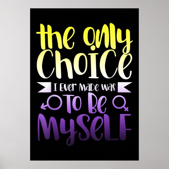 Póster LGBTQ Queer No binario Androgynous No Binario (Frente)