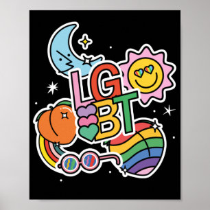 Póster LGTB+Orgullo. Amor verdadero. Bandera arcoiris.