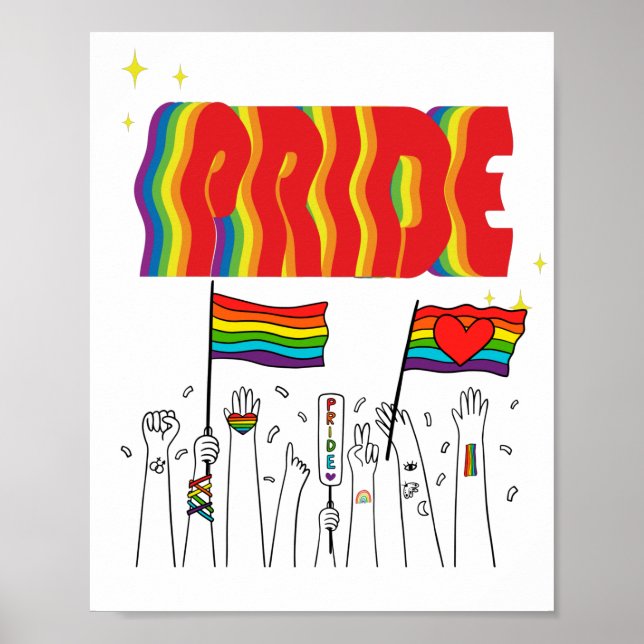 Póster LGTB+Orgullo. Orgullo de amor gay. (Frente)