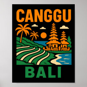 Póster Li Surfing Canggu Li Vintage Hombres Vida de Playa
