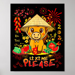 Póster Li Xi Me Por favor -feliz Caballo Año Nuevo Lunar