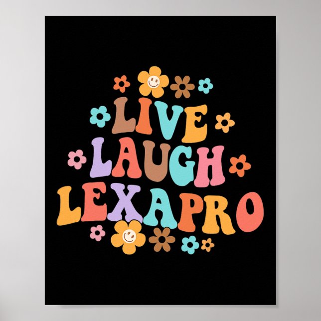 Póster Lía en vivo Lexapro Groovy Terapia de Salud Mental (Frente)