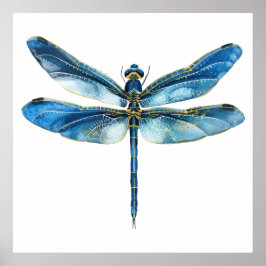 Póster Libélula azul 40 x 40