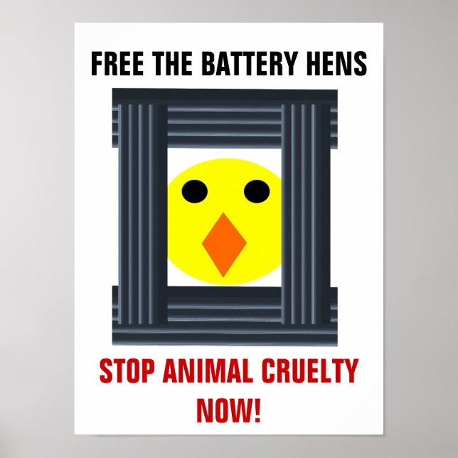Póster Libera a las Gallinas de Batería (Frente)