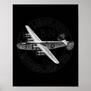 Póster Liberador Consolidado B-24 Ww2 Militar Estadounide
