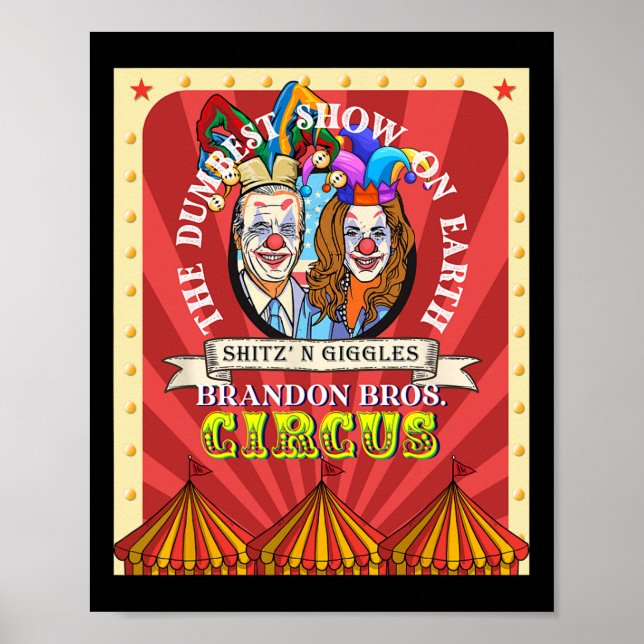 Póster Liberal demócrata Circus Dumbest Harris Squad Fun  (Frente)