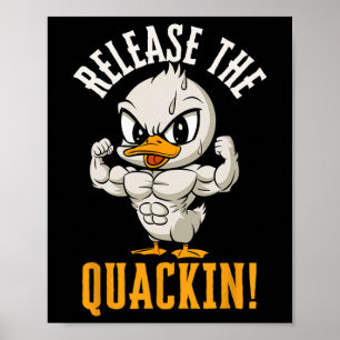 Póster Liberar el Quackin Funny Duck Gym Halterofilia B