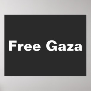 Póster Liberen a Gaza Texto simple en apoyo a Gaza Palest