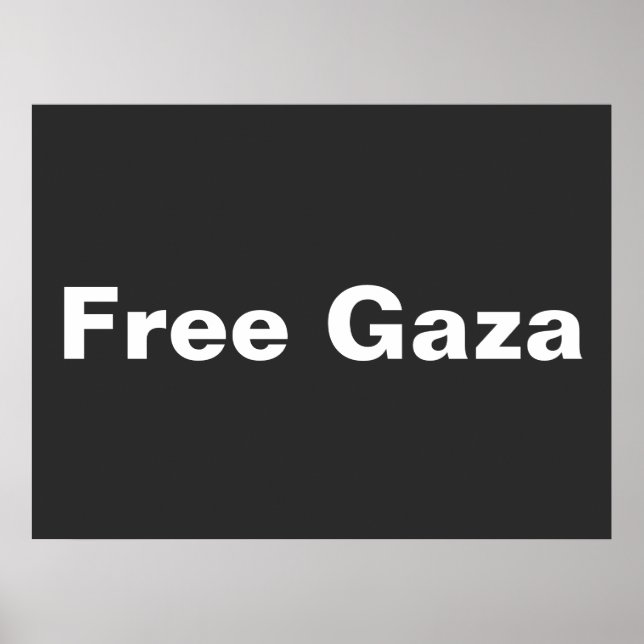 Póster Liberen a Gaza Texto simple en apoyo a Gaza Palest (Frente)