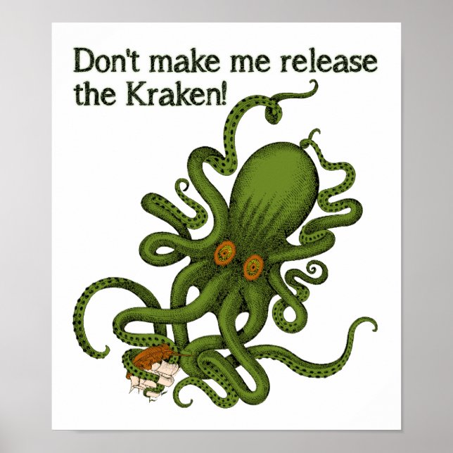 Póster Liberen al Poster gracioso de Kraken (Frente)