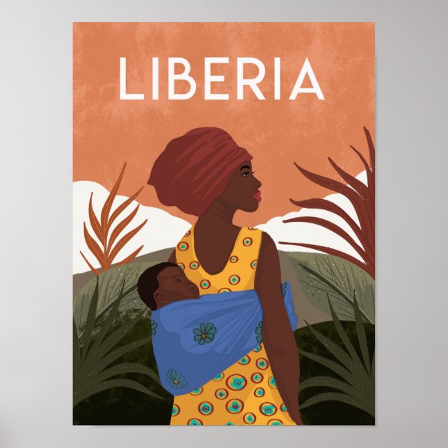 Póster Liberia Sierra Leone  vintage  travel poster (Frente)