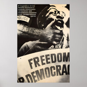 Póster Libertad americana Racismo en Estados Unido