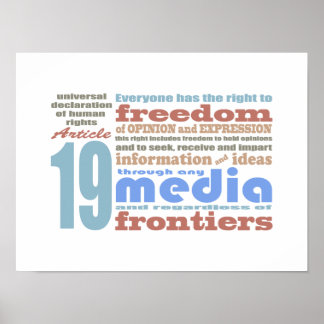 Póster Libertad de expresión y opinión Artículo 19 de la