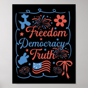 Póster Libertad Democracia Verdad Coquette Bow Anti-trump