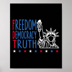 Póster Libertad Democracia Verdad Patriótico Bandera EEUU
